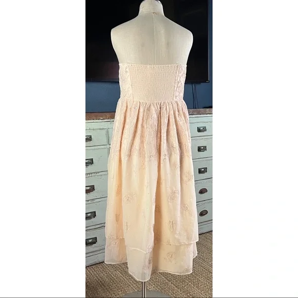 Anthropologie Forever That Girl Sequined Strapless Tiered Midi Dress NWT L